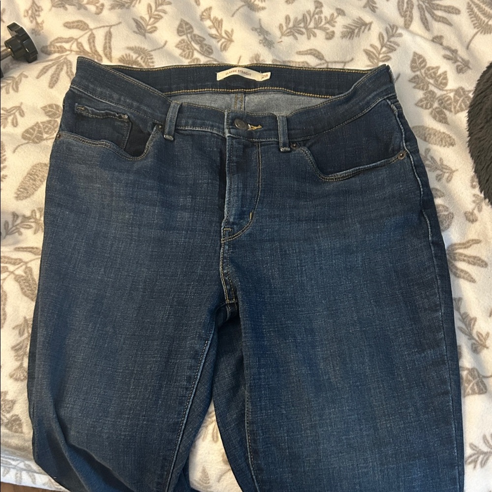 Levi's Dark Blue Straight Leg Women's Jeans